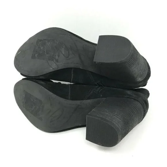 Fergie Riviera Peep Toe Booties Black Leather 9.5 - Picture 6 of 8